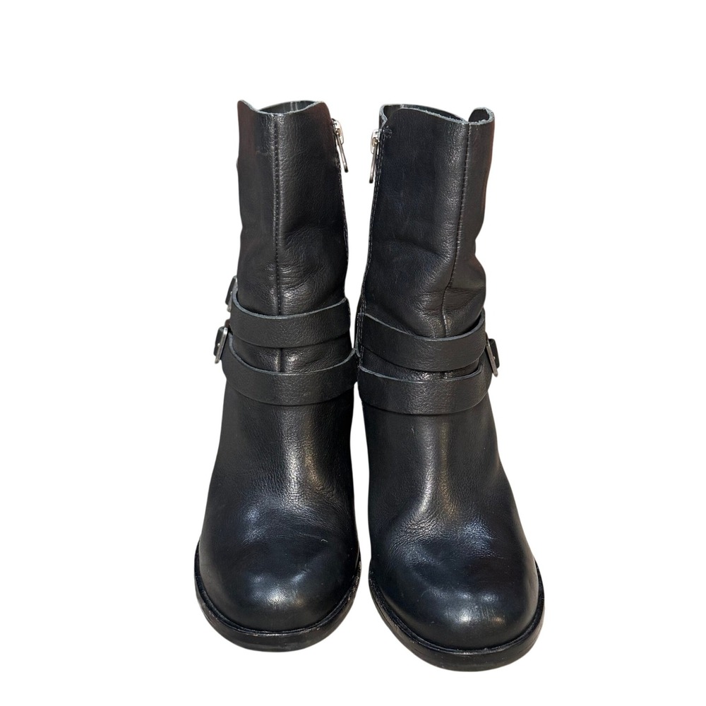 Kork-Ease‎ Leather Heel Triple Buckle Moto Biker Boots Western Revival Women 7 - Picture 3 of 14